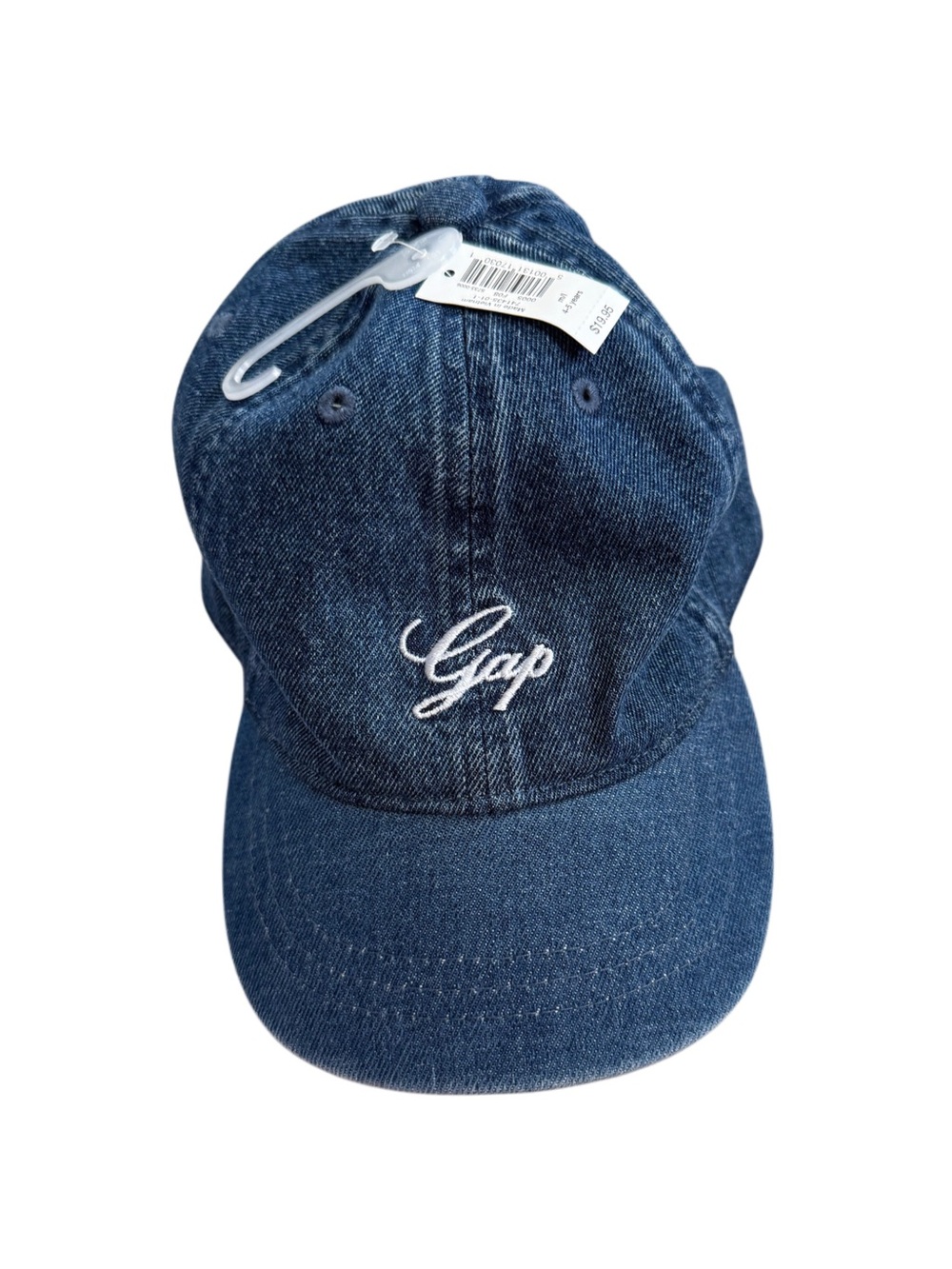 GAP Kids Denim Americana Baseball Cap Hat Size 4-5 years White Embroidered Logo